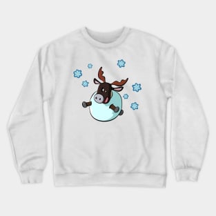 Snowball reindeer magnet Crewneck Sweatshirt